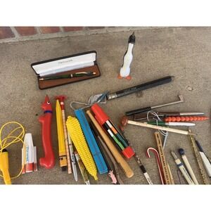 Vintage Lot Of Writing Pens And Pencils Advertisement Rare Quirky